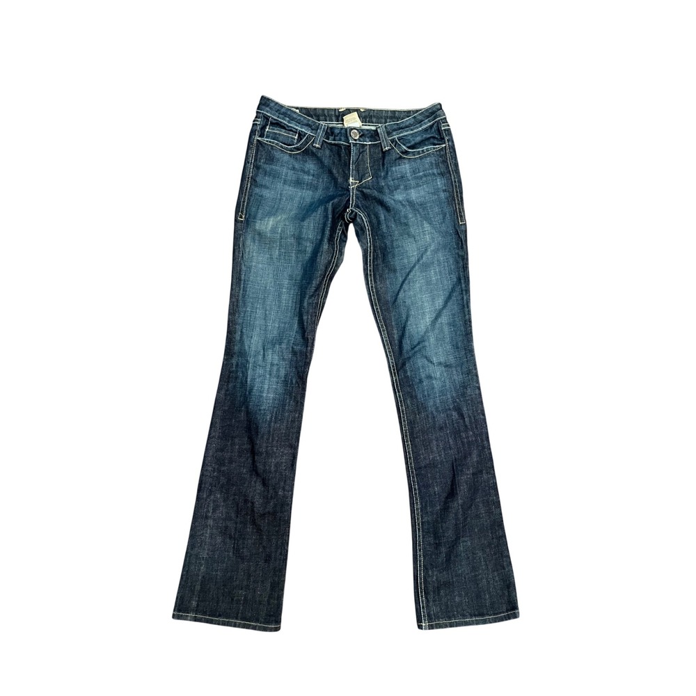William Rast Bootcut Jeans Women Blue Low Rise Contrast Stitch Size 29